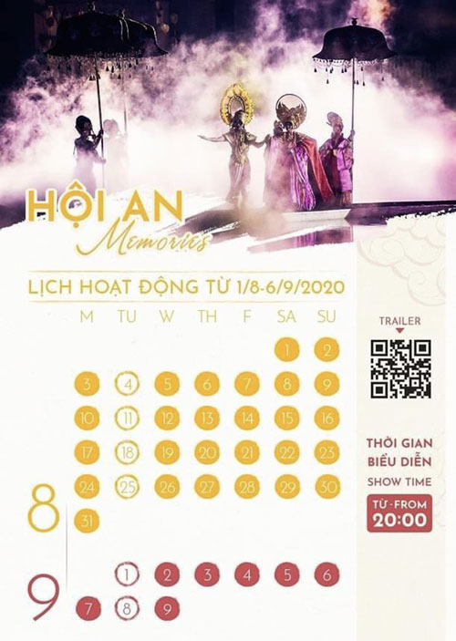 lịch diễn ký ức hội an tháng 8 năm 2020
